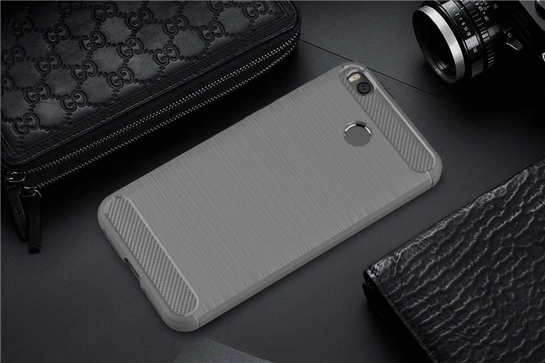 2017 New Arrival Carbon Fiber Tpu case For Xiaomi Redmi 4 4X brushed tpu soft cover For Xiaomi Redmi 4 4X