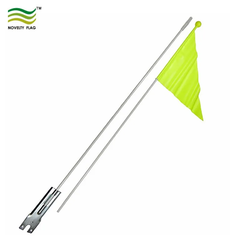 Yellow Pennant Bicycle Safety Flag with Axle Mounting Bracket NEW 6 ft