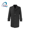 High quality professional black yarn dyed wool winter elegant long coat for men