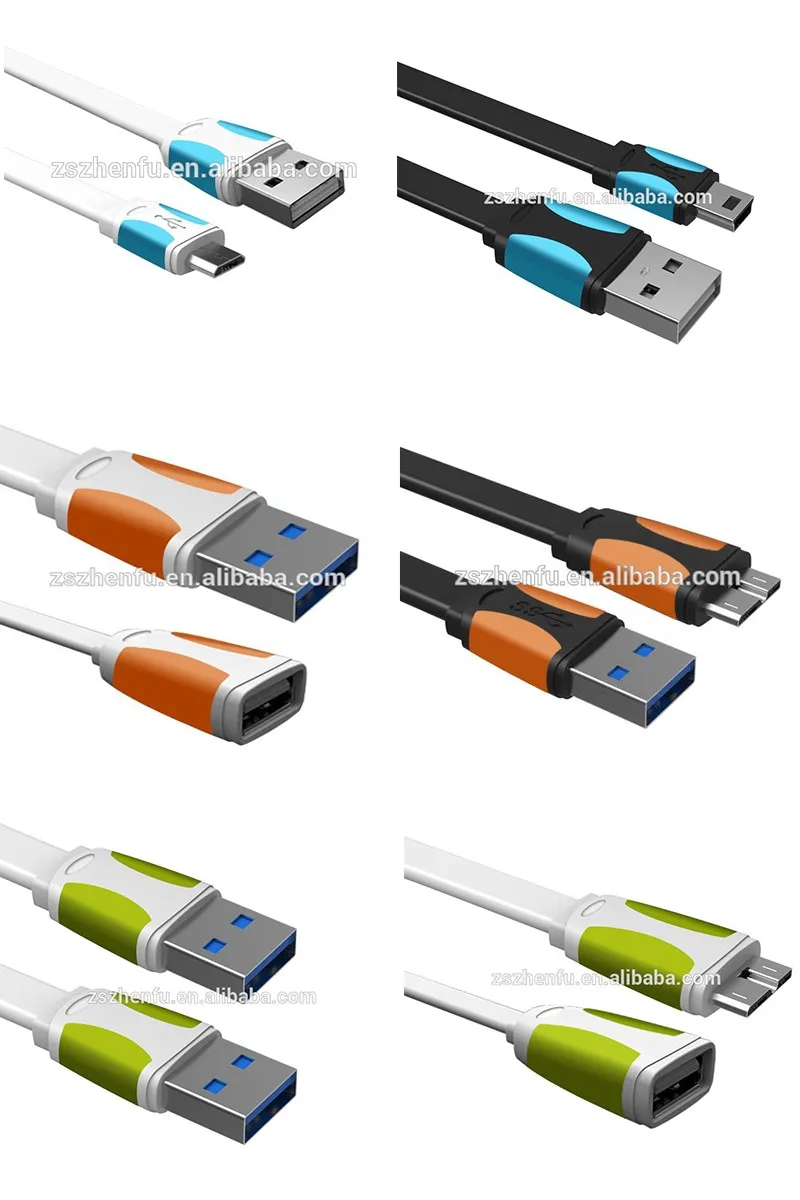 Flat Usb Cable 2.0 Charger Data Cable Micro Usb Charging Cable For