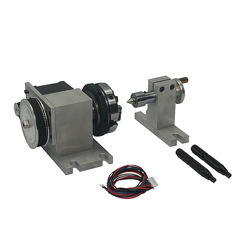 65mm 3 Jaw Chuck Cnc Router Rotary Axis Suitable As Tailstock For Cnc