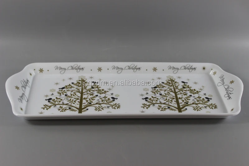 Mealmin Christmas Tray Plastic Xmas Food Tray