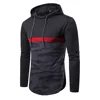 Wholesale Colorblock LongSleeve With Hoody Slim Fit T Shirt For Men