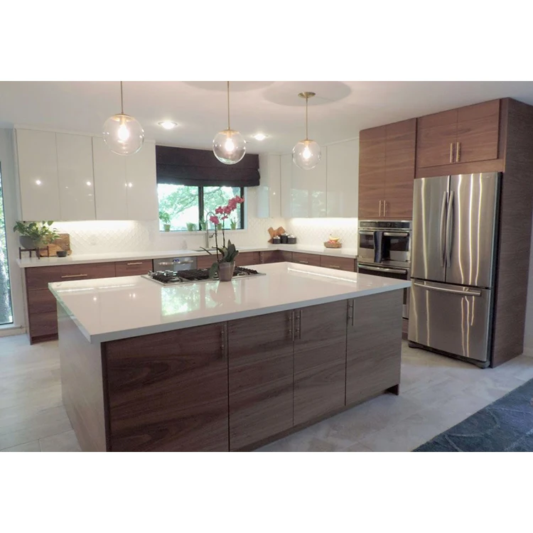 Custom made home furniture luxury design high gloss modular kitchen cabinet