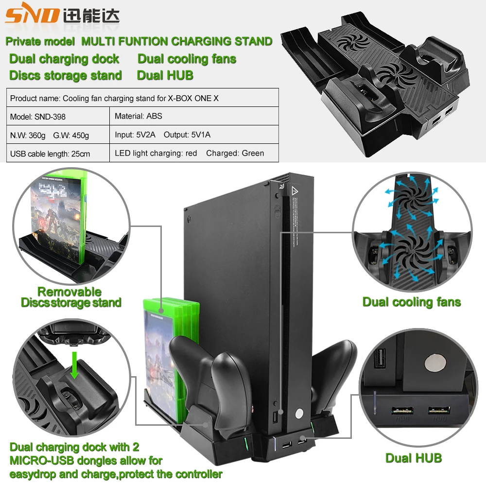 Latest Wholesale Cooling Fan With Dual Controller Charger For Xbox One ...