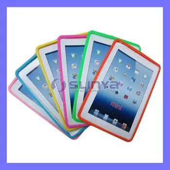 Low Price Tablet 2mm Color Silicone Full Bumper Rubber Case For Ipad