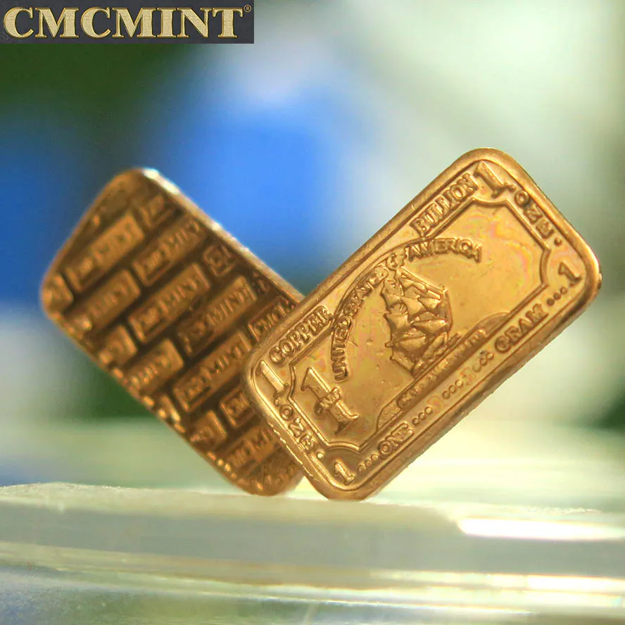 Custom Copper 1 Gram 999 Fine Copper Iron Ship Bullion Bars A110 Buy
