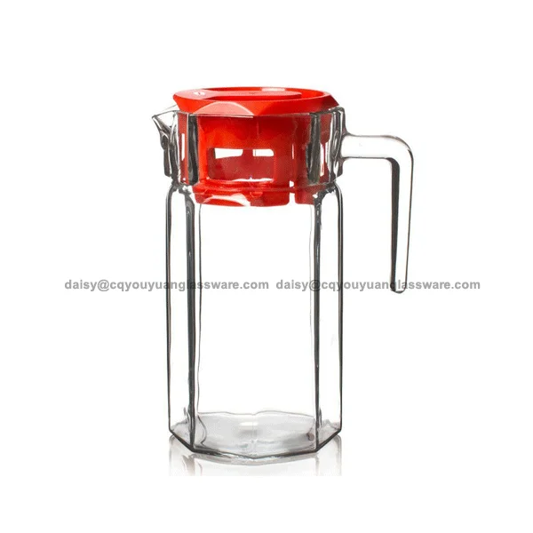 Cheap 1.5 Liter Pressed Food Grade Glass Water Jug With Lid Buy Glass