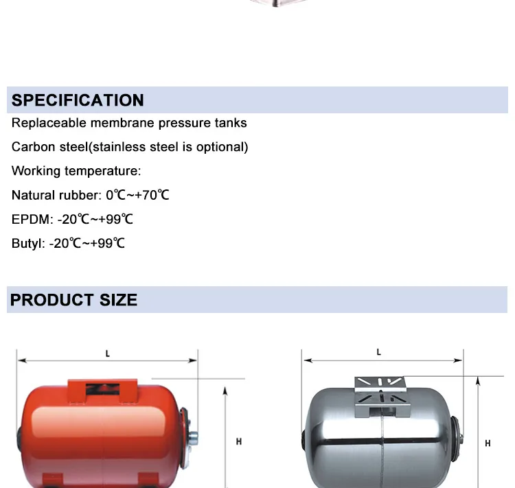 Stainless Steel Horizontal Bladder Expansion Tank Buy Expansion Tank