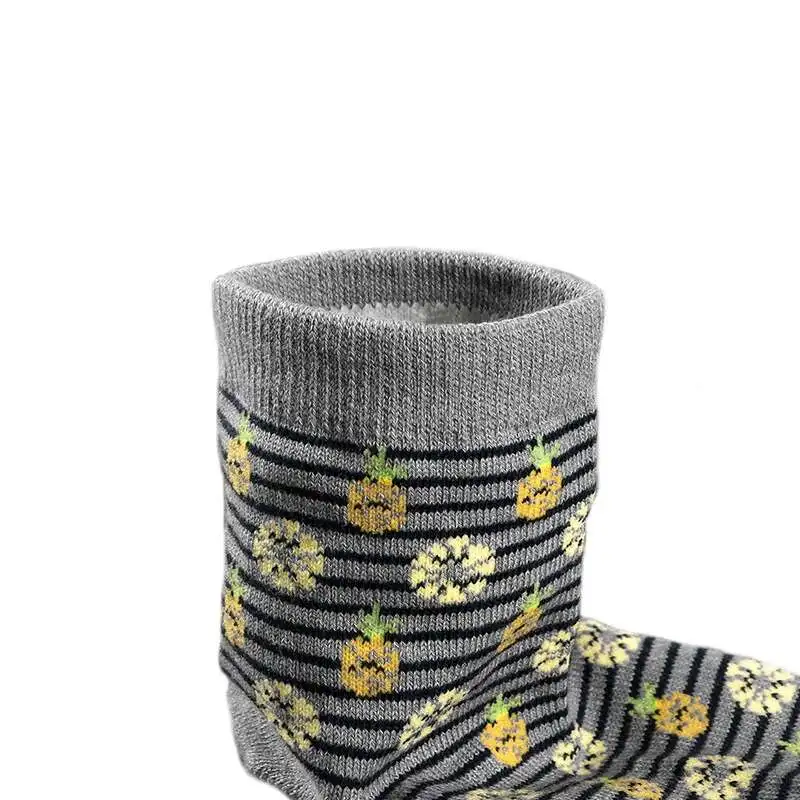 Pineapple Donut Pattern Stripes Low Men Ankle Support Socks Cotton