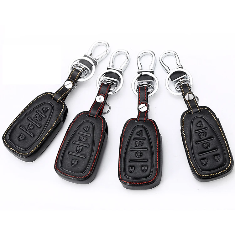 4 Buttons Metal Key Gold Cover Fob Chain Case For Chevrolet Car Key Accessories 
