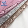 Straight Line Mesh Shiny Sliver And Gold Embroidery Wholesale Sequin Embroidered Fabric
