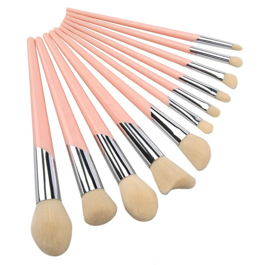 11pcs Makeup Brush Set Wholesale Private Label Aluminum Plastic Handle