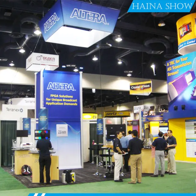 Overhead Stretch Tension Fabric Hanging Signs Circular Banner Trade Show With Dye Sublimaiton