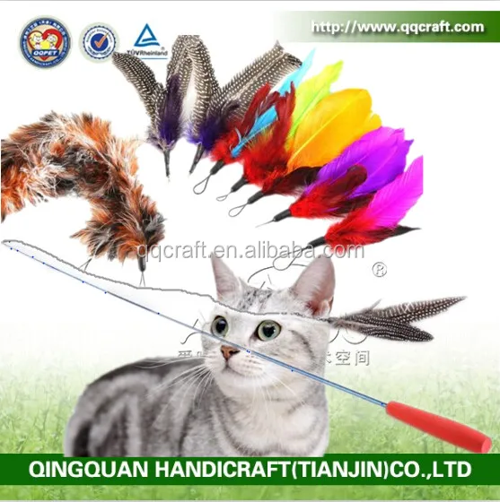 Qqpet Télescopique Canne À Pêche Spin Plume Baguette Chat Qqpet Télescopique Canne À Pêche Spin Plume Baguette Chat