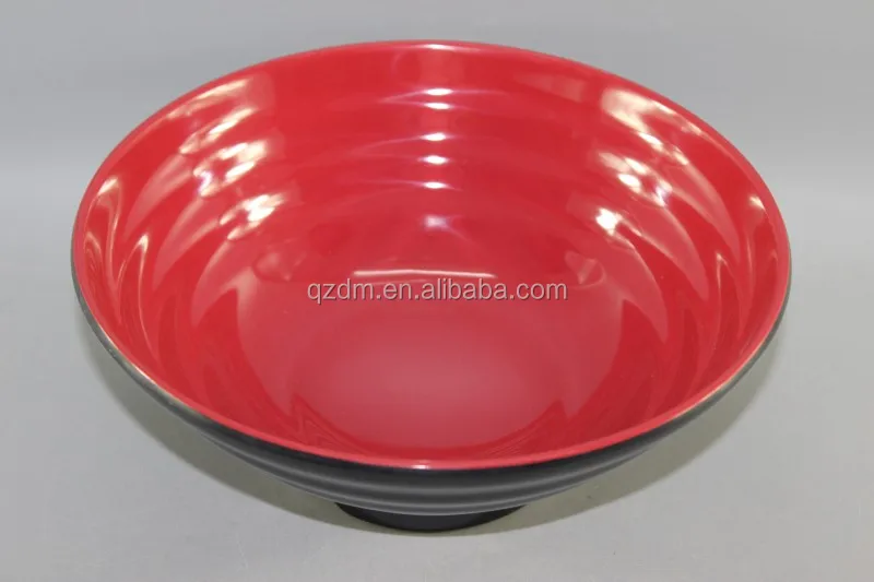 Red and black Melamine Noodle Bowl , Wave bowl
