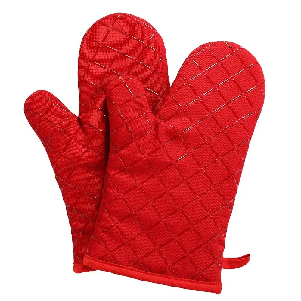 Fashion-family silicone oven mitt, oven mitts set, double oven mitt, oven mitts for men, kitchen oven mitts, Non-slip Silicone Potholder for Cooking, Baking, Grilling, Holding Pot, oven mitts Red