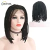 14 inch small thick braided bob wig synthetic trade assurance french full micro million kinky twist jumbo braid lace front wig