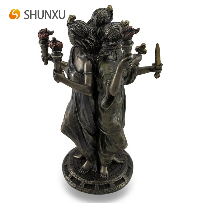 High Quality Resin Statues Bronze Finish Triple Form Hecate Greek