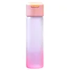 Hot Sale 420ml Gradient Color Frosted Glass Water Bottle