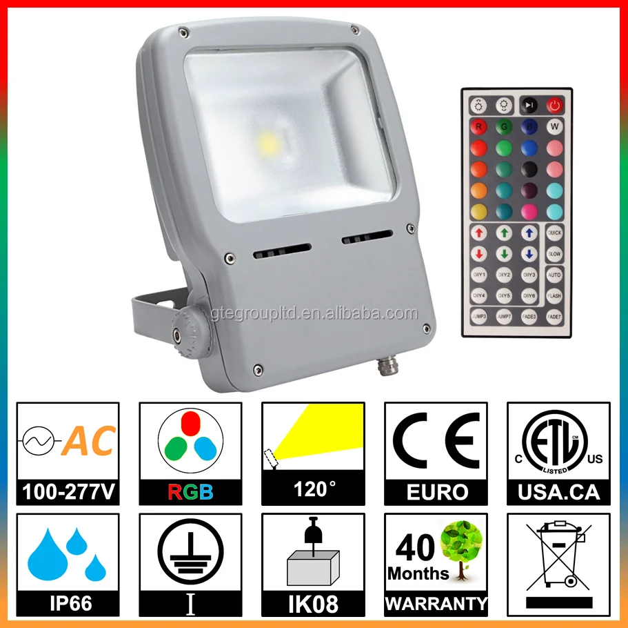 GUBO RGB LED FLOOD LIGHT 36W 60W 72W 90W  IR REMOTE 45MIL LED 3-years warranty