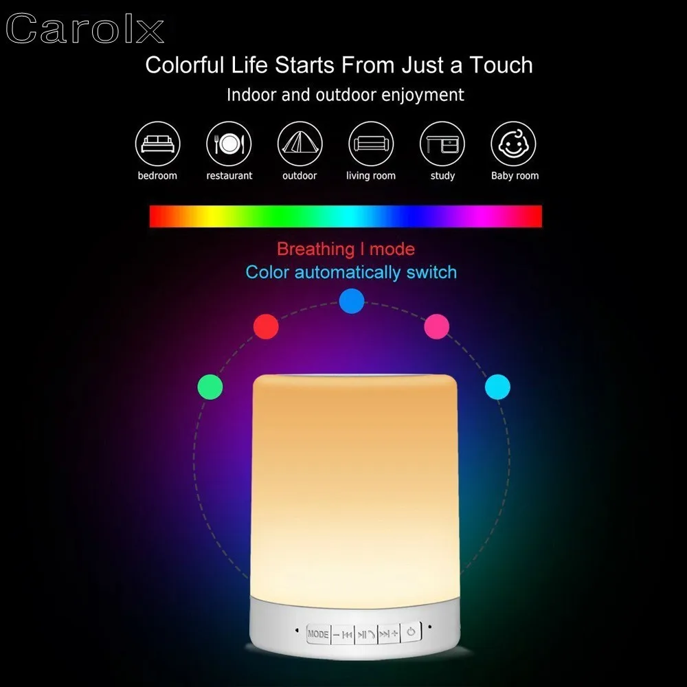 Wireless bluetooth speaker with FM Radio smart alarm clock night light portable bluetooth speaker - ANKUX.COM