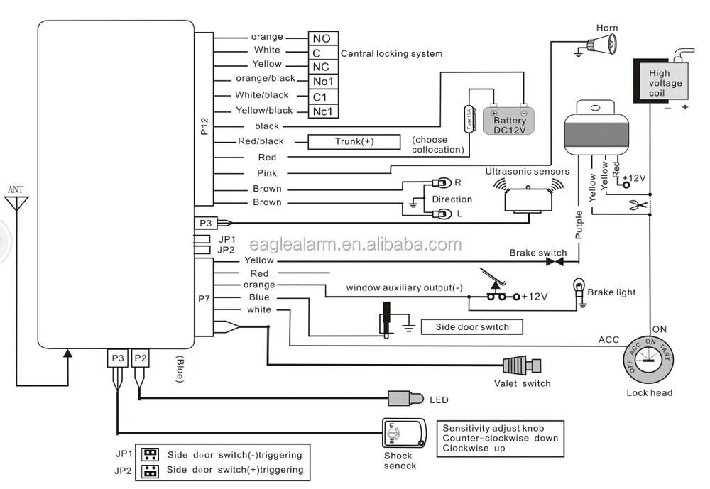 one way car alarm wiring diagram  esquire 5 way wiring