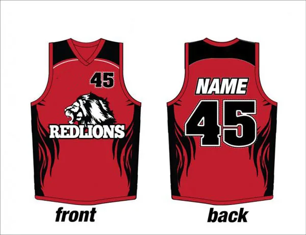 red color basketball jersey