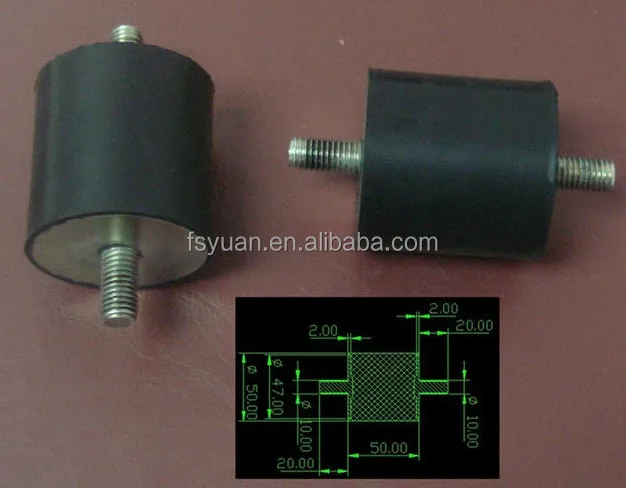 4 Pcs Rubber Mounts 20mm Dia X 20mm Long Male M6 Generator Anti Vibration Exhaus