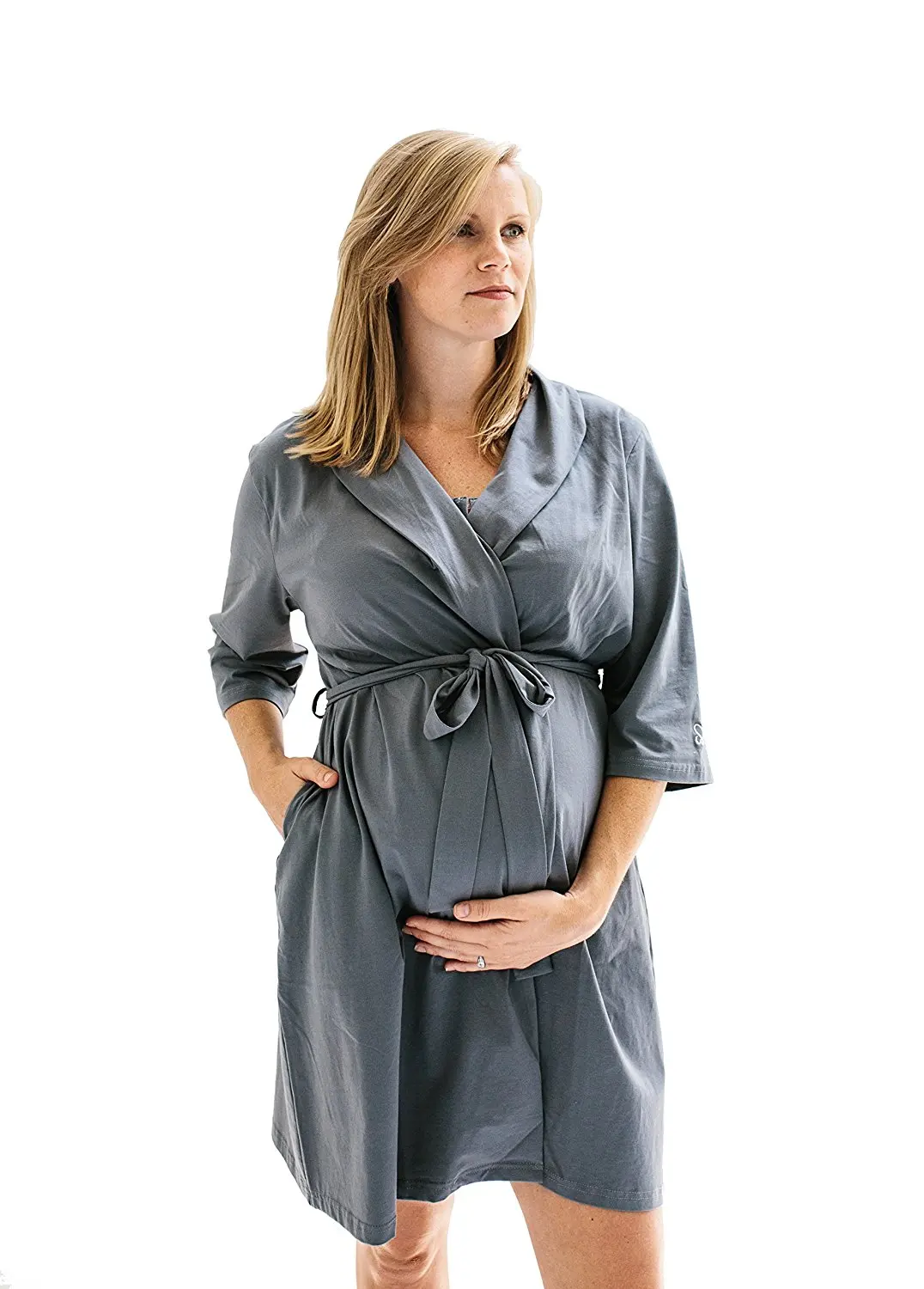 fleece maternity robe