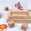 Wooden Cognitive Puzzle Cards Cardboard Baby Educational Learning English Wooden Baby Montessori Materials Math Toys