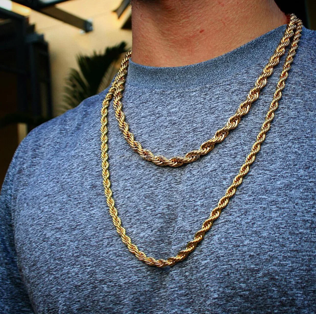 18k Gold Necklace 6mm Steel Rope Chain Men Necklace Jewelry Buy Steel Rope 18k Gold Necklace Chain Necklace Product On Alibaba Com