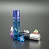 clear 10ml empty glass perfume bottle with plastic roller ball and matte silver cap