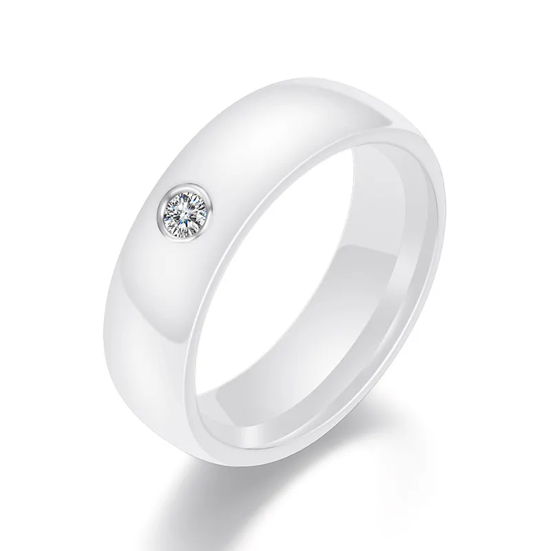 Anillo de acero inoxidable con 5 series cristales blancos