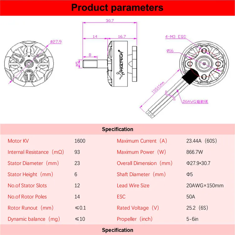 HGLRC Forward FD2306 2450KV 4S 1600KV 6S rc Brushless Motors for fpv Racing Drone