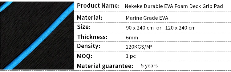 6 MM Black Blue Boat Marine EVA Foam Flooring Faux Teak Deck Pad Sheet