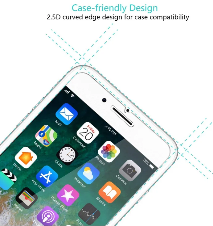 0.3mm 9H Premium Screen Protector for iphone 11 X XR XS XS MAX 8 7 6 Plus Tempered Glass Toughened Protective Film 3 Packs