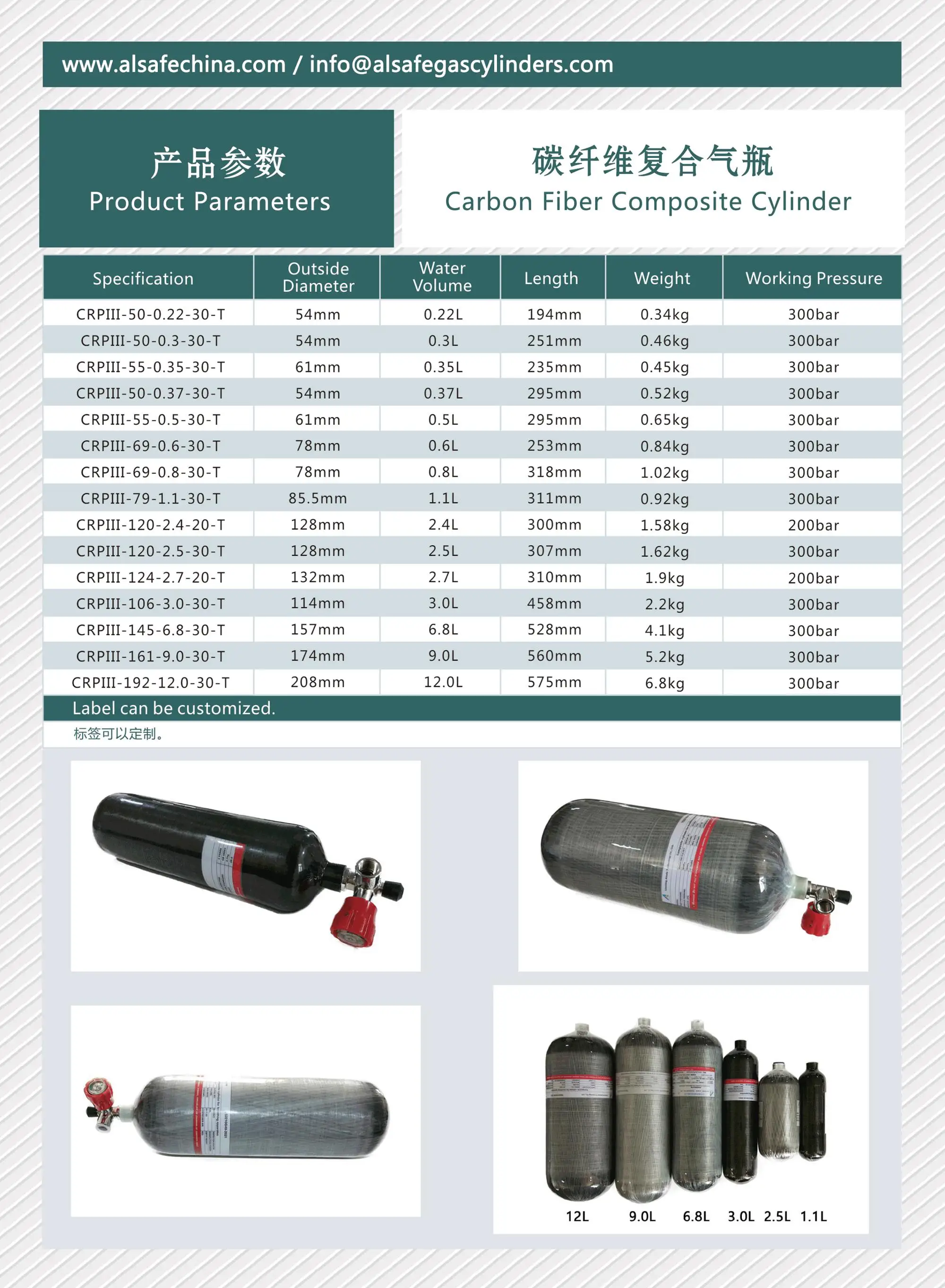 air co2 oxygen hydrogen used tank composite carbon fiber empty gas cylinder