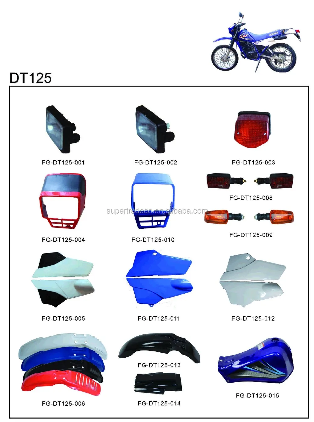 Complete Plastic Parts Dt125 - Buy Motorcycle Parts,Plastic Parts 