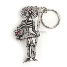 Clearance Sale 1Pc Motorcycle Bicycle Skull Charms Keychains Vintage Skeleton Key Ring Keyfob Jewelry Creative