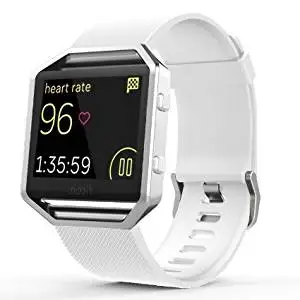Fitbit Blaze Accessories Classic Band Small, Gersymi Tech Soft Silicone Replacement Sport Strap Band with Quick Release for Fitbit Blaze Smart Watch(White band small)