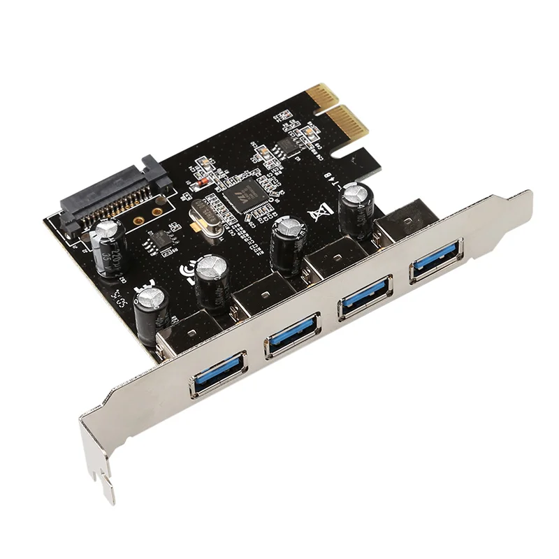 Pci Express To 4 Port Usb 3.0 Adapter With 15 Pin Or 4 Pin Power ...