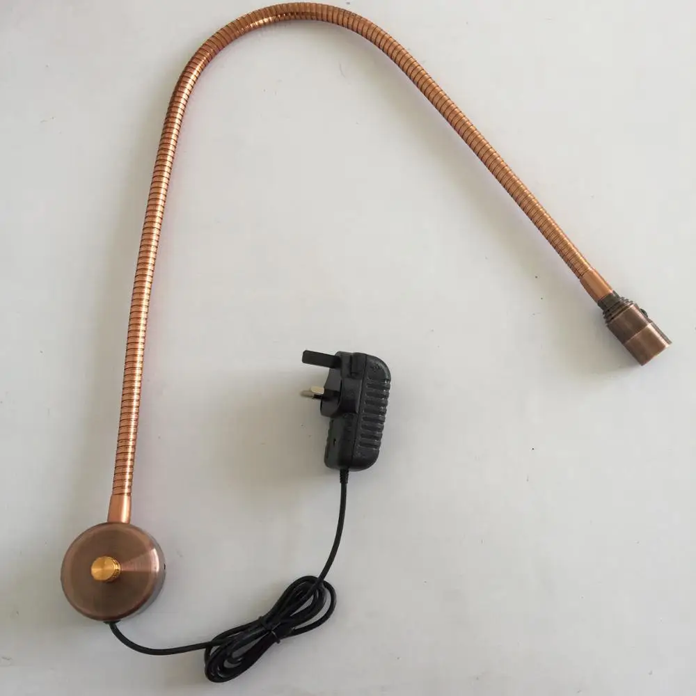 Dimmable Led Flexible Bed Light/Dimmable beside bed room reading lamp LED spot light Bronze color