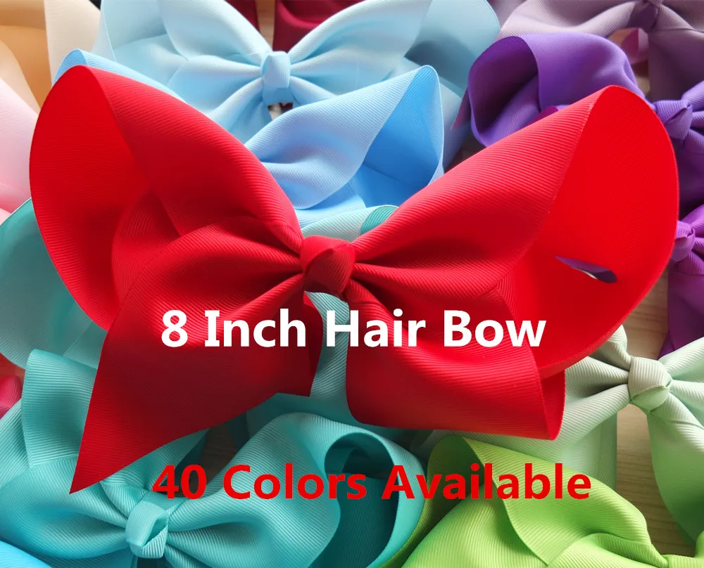 8 inch Super Large hair bow WITH extra large clips 40 Colors Available Girl Boutique bow