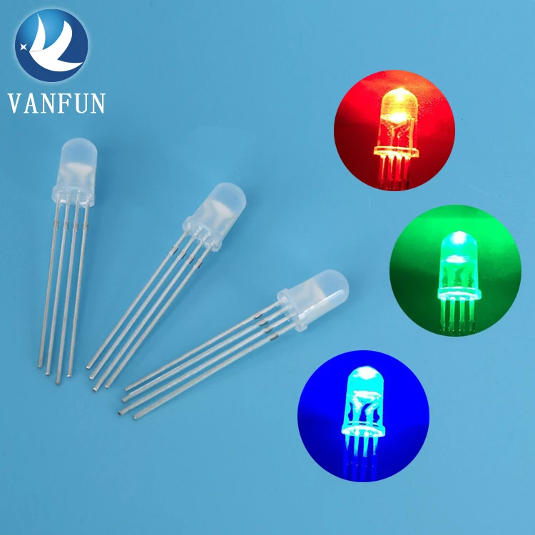 Bright mini led diode multi-color rgb led 4 pin 5mm diffused common anode led diode prices