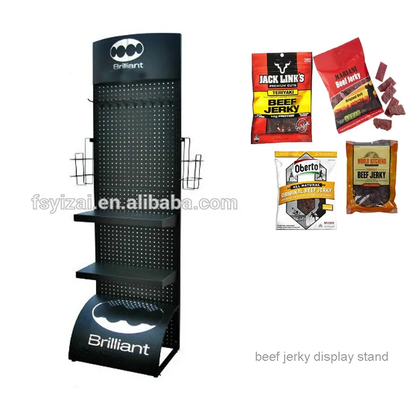Floor Standing Supermarket Promotion Price Metal Beef Jerky Display