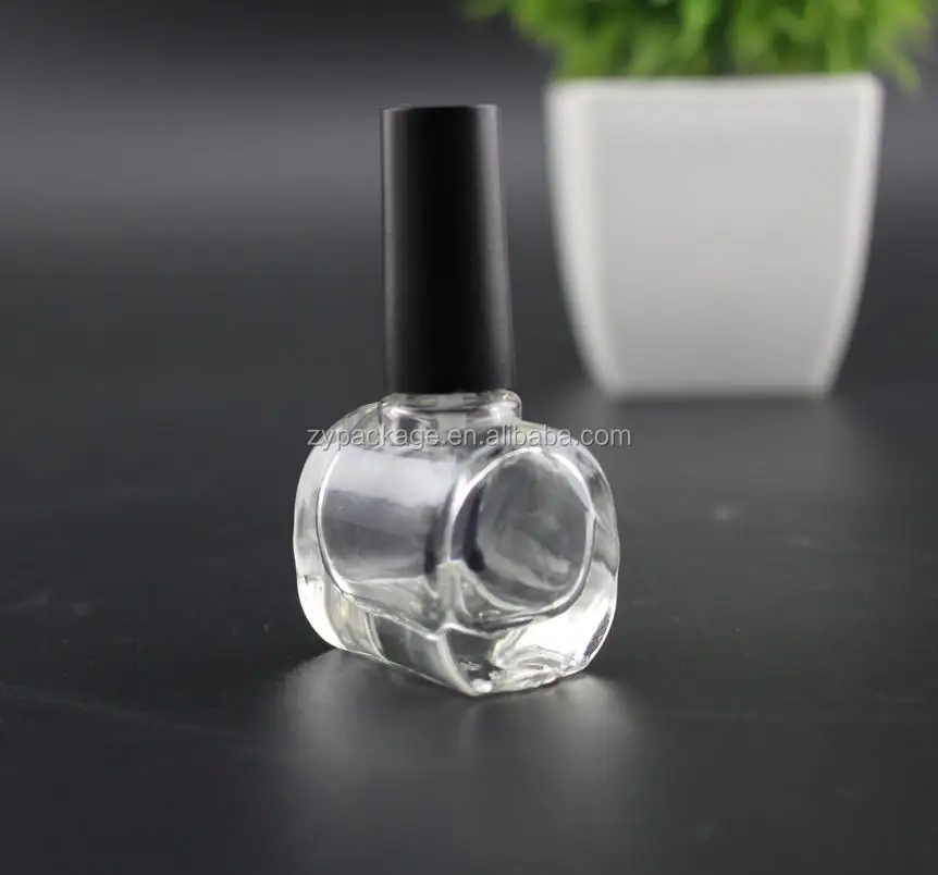 12ml Square Empty Glass Nail Polish Bottles With Caps And Brush 5ml