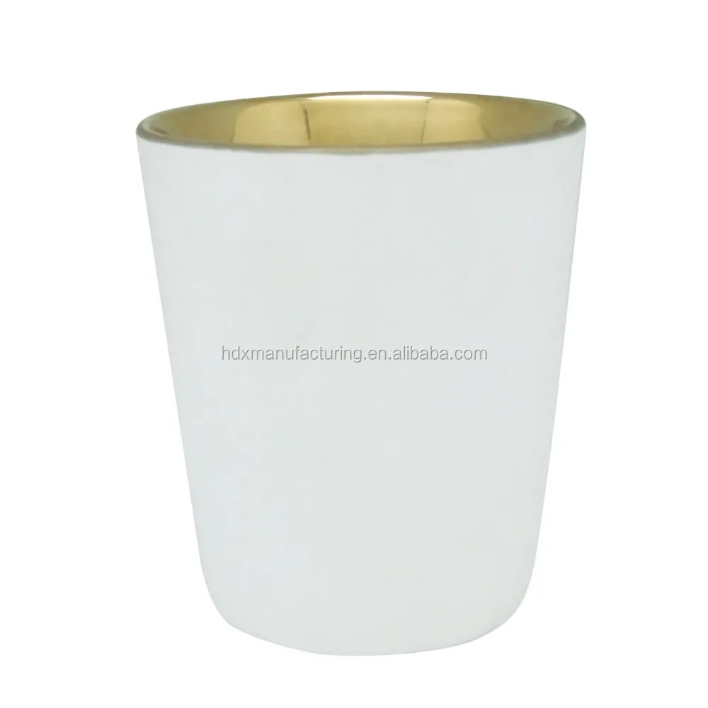 10oz White Ceramic Candle Jars Gold Interior Decor Candle Holders 22oz