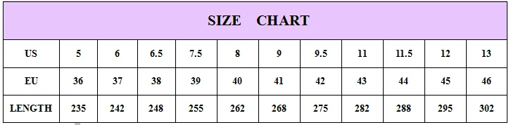 Ladies Shoes Size Chart Pakistan