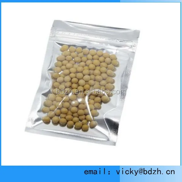 De Plata Clara Reutilizable Mylar Zip Lock Bolsas De Embalaje De Papel